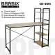 Стол на металлокаркасе BRABIX LOFT CD-005,1200х520х1200 мм, 3 полки, цвет дуб натуральный, 641223 главное фото в маленьком размере