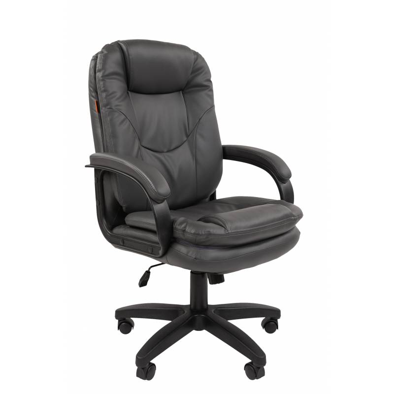 Кресло руководителя Chairman 668LT Россия черный пластик, экопремиум серый N главное фото