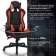 Игровое кресло  "GT Racer GM-100", две подушки, экокожа, черное/оранжевое, 531925. Фото товара с разных ракурсов.